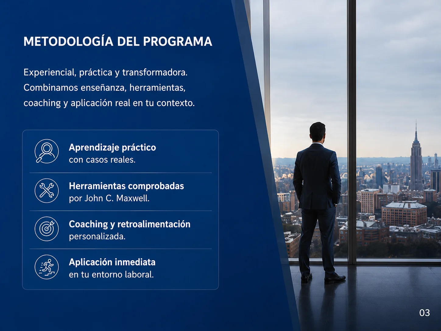 Metodología experiencial y práctica del programa